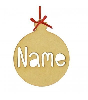 Laser Cut Personalised Christmas Bauble - 100mm Size - Stencil Font Design 2